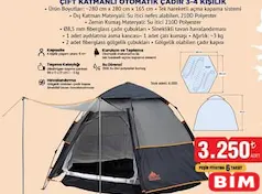 NORTH PACİFİC ÇİFT KATMANLI OTOMATİK ÇADIR 3-4 KİŞİLİK